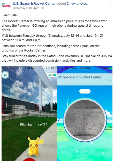 Pokemon Go US Space and Rocket Center