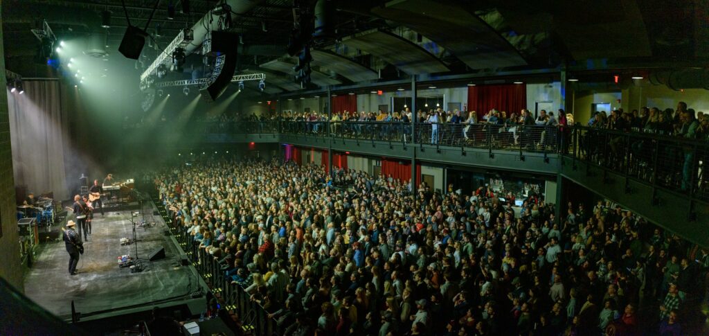 Concert audience and stage in Huntsville