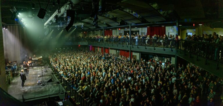 Concert audience and stage in Huntsville