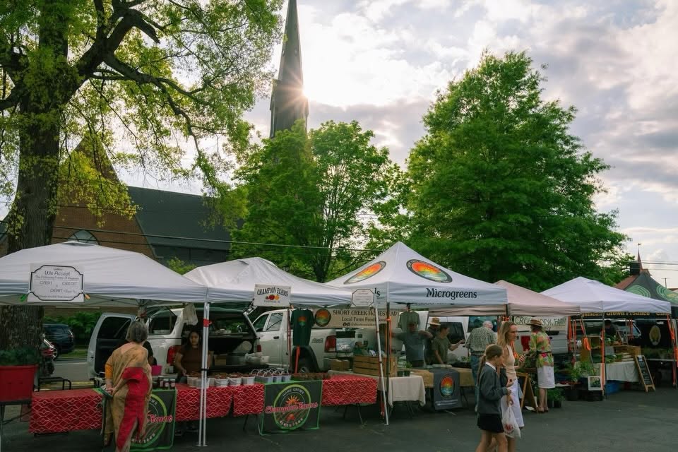 tents at the market in the afternoon
