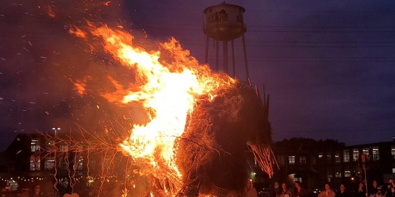 Wicker Man Burning Effigy at Lowe Mill