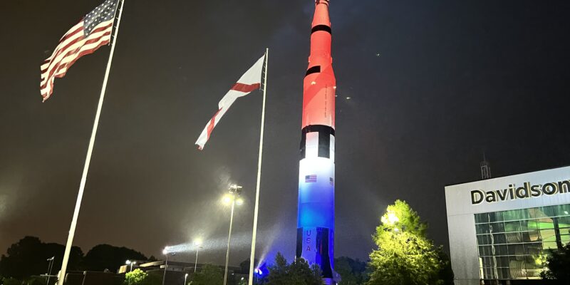 Red White and Blue Rocket in Huntsville, Alabama