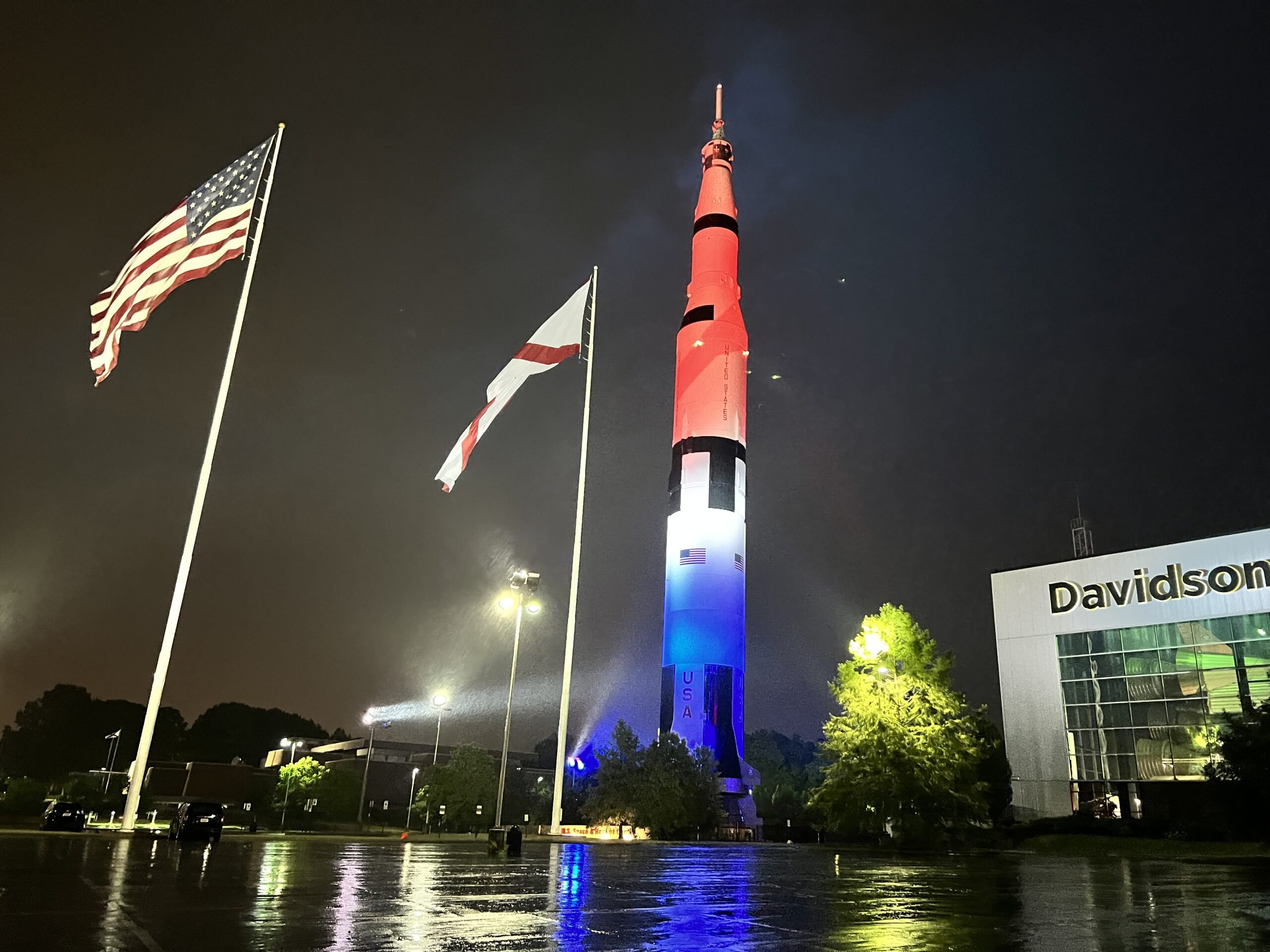 Red White and Blue Rocket in Huntsville, Alabama