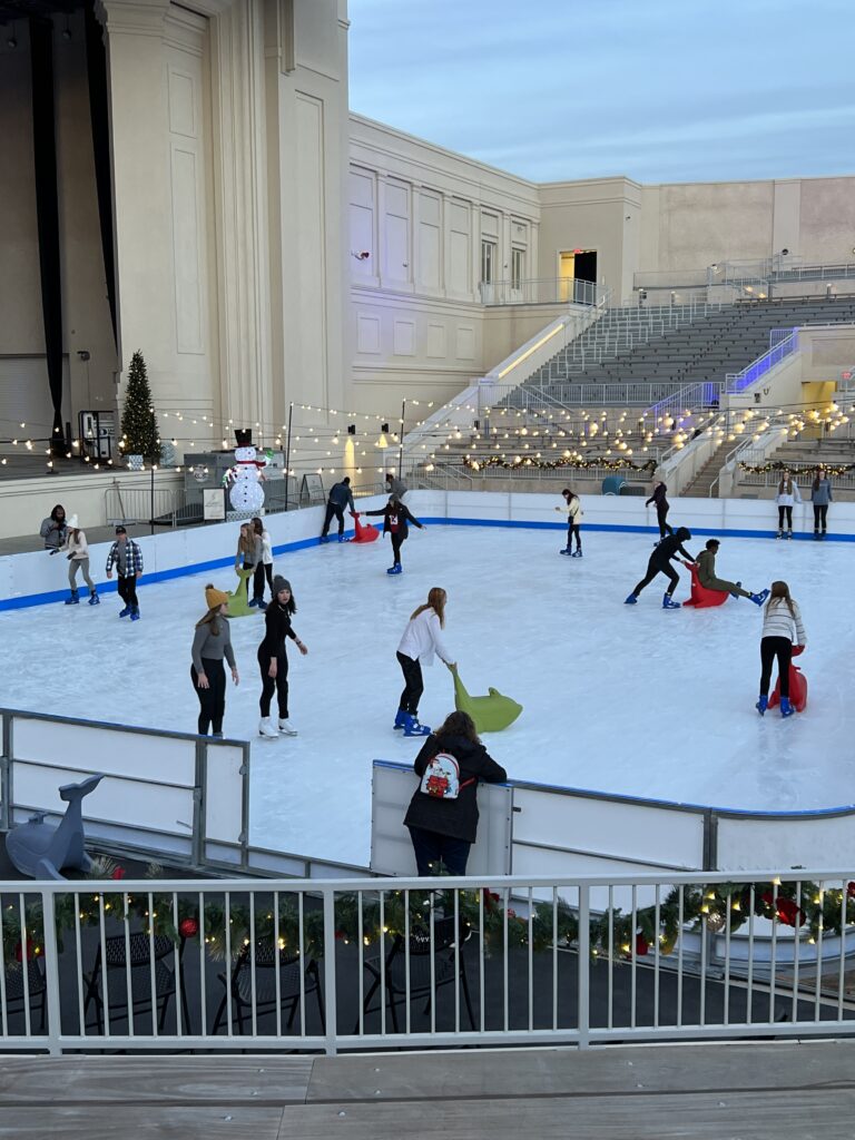 people skating on an ice skating rink
