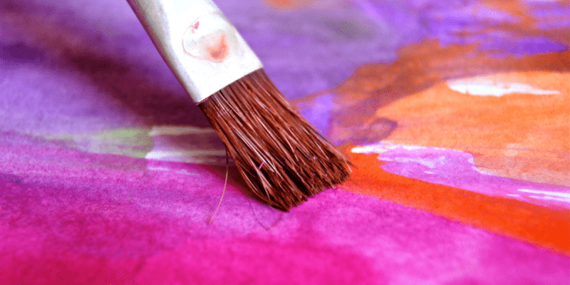 paintbrush painting on a canvas